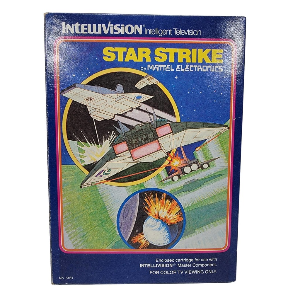 Vintage Intellivision Star Strike Video Game in box with instructions